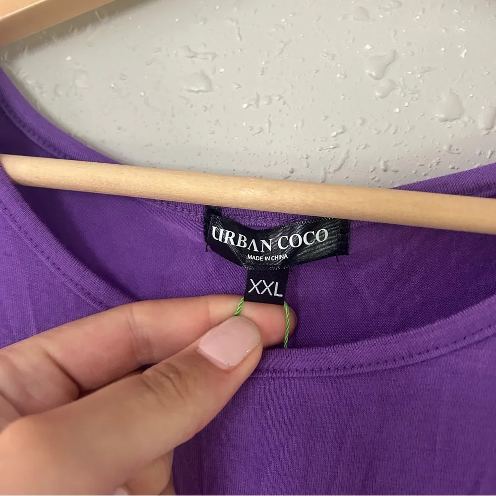 NWT Urban Coco Purple Mini T-Shirt Dress Summer Casual Lightweight Comfy XXL - Image 2