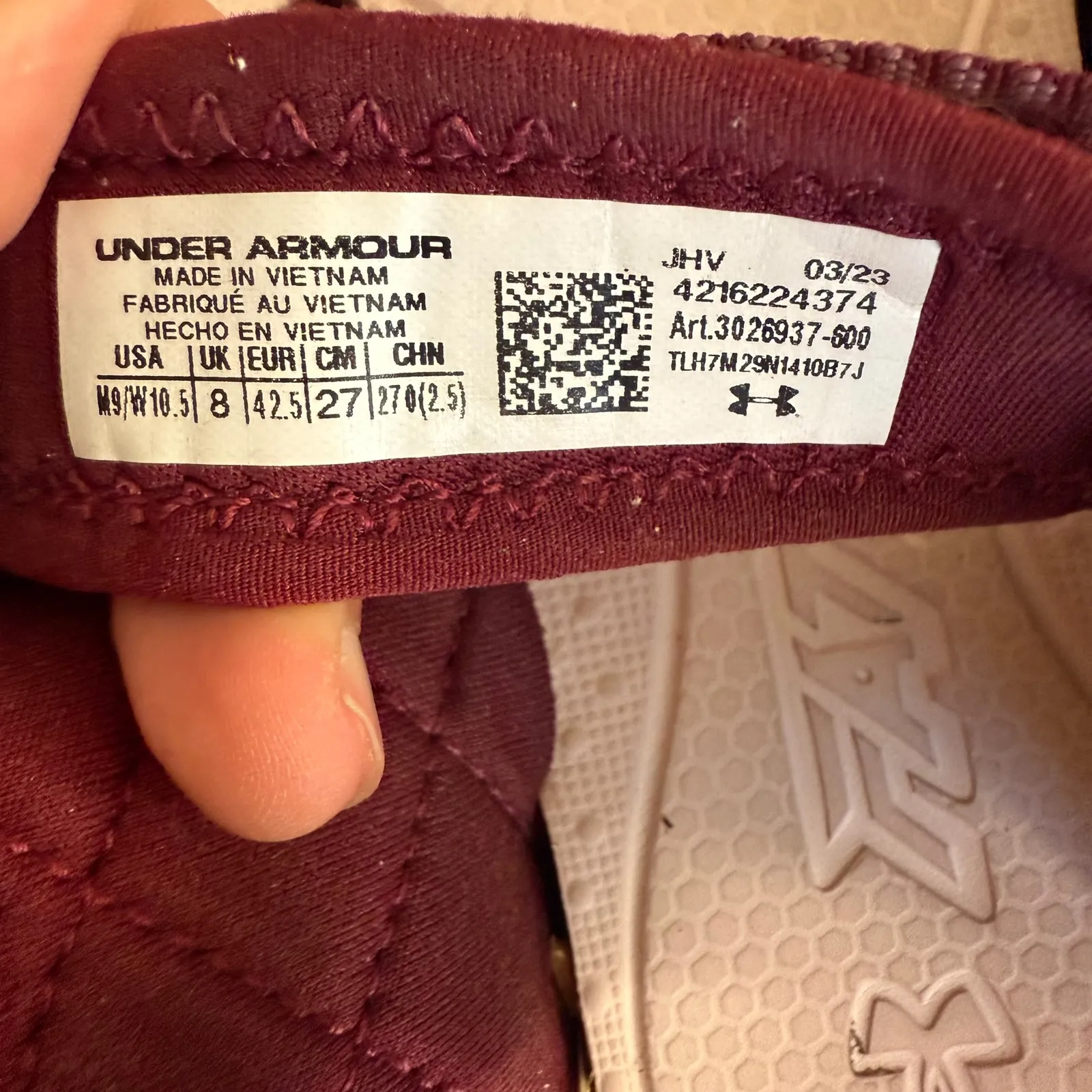 Under Armour Sandal Adjustable Strap Comfort‎ Slide Maroon US M9/W10.5 Outdoor - Image 3