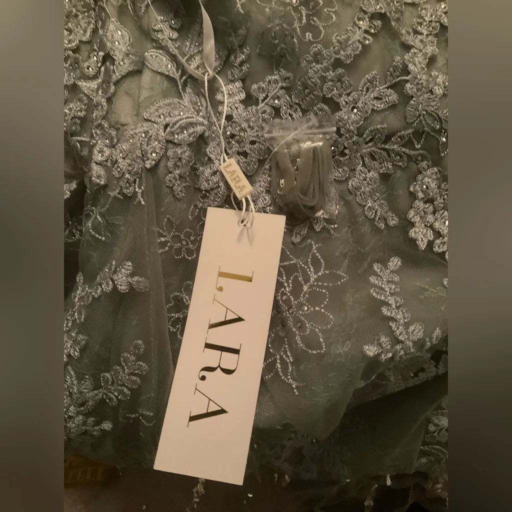 LARA Off the Shoulder A Line Gown Dress Green Size 16 - Image 12