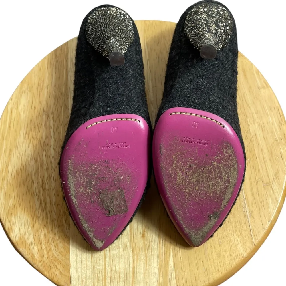 Bottega Veneta Wool Tweed Crystal Heel Pump - Image 7