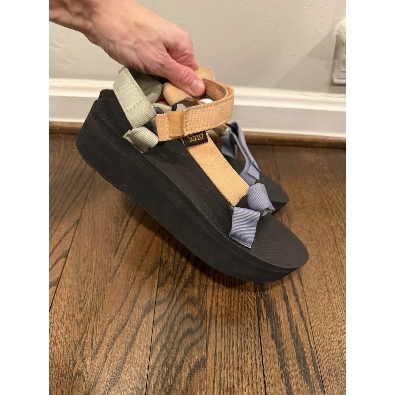 Teva Flatform Universal Platform Sandals Women's Size 9 Sage Peach Lt Blue $80 - Image 13