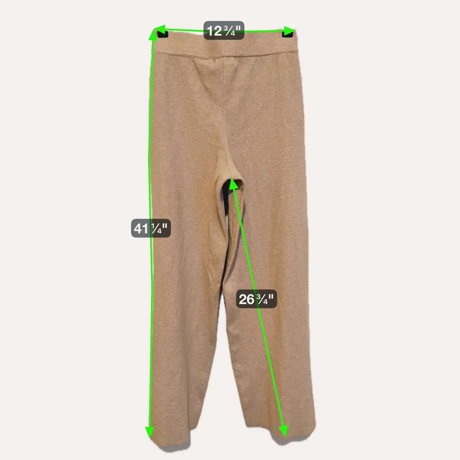 NWT Marled Minimalist Wide Leg Lounge Pants XS Soft Cozy Quiet Luxury Neutral Tan - Image 7