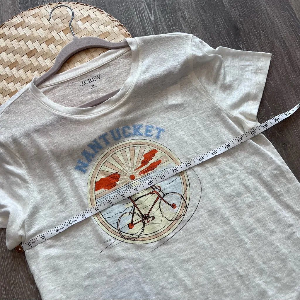 NWT J. Crew collection tee 100% linen Nantucket bike graphic‎ - Image 4