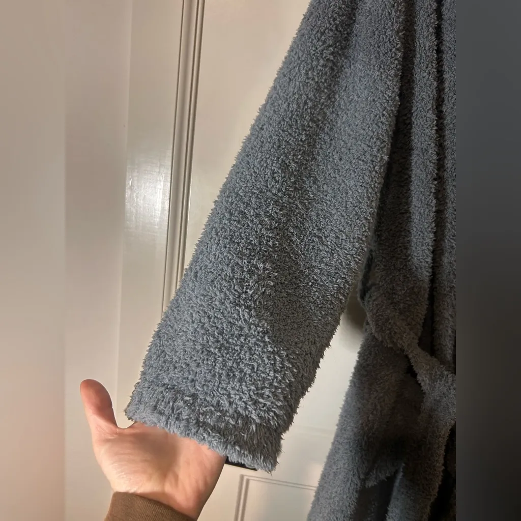 Barefoot Dreams Cozy Chic Gray Robe with Belt - Image 3