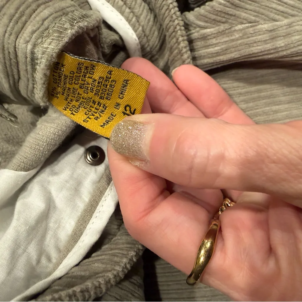 Beau Dawson Wide Wale Corduroy Wide Leg Pants Size 12 Taupe Neutral Stretch Tan - Image 8