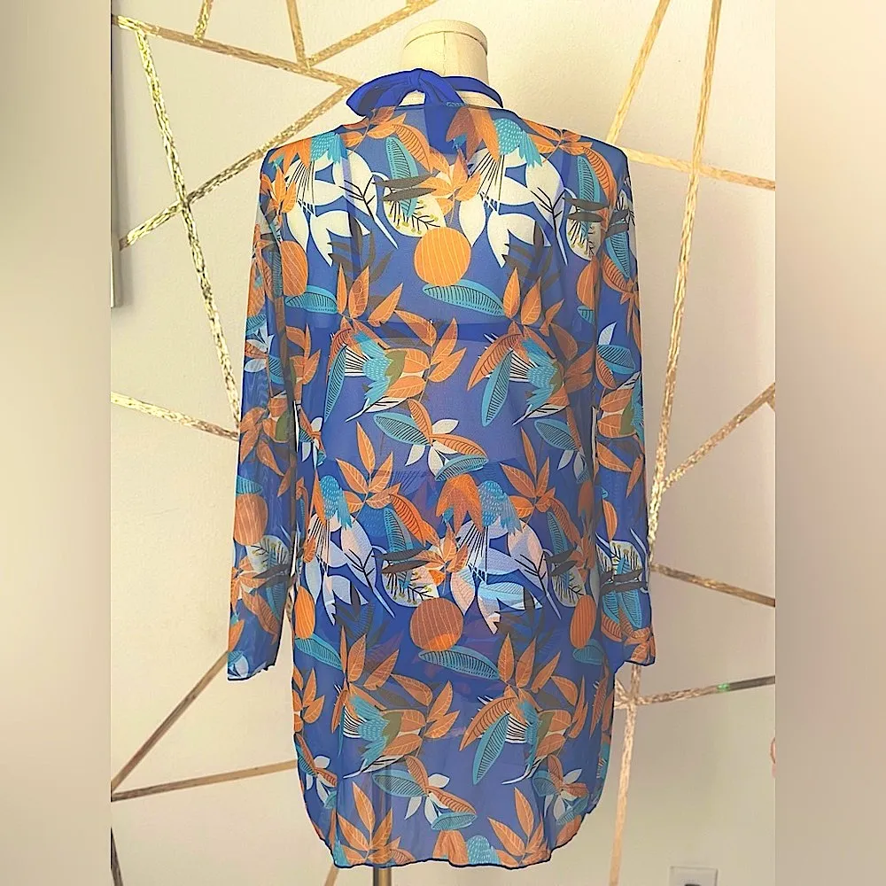 SHEIN Swim Plant Print Bikini Set Wrap Push Bra & High waisted Bottom (869) - Image 9