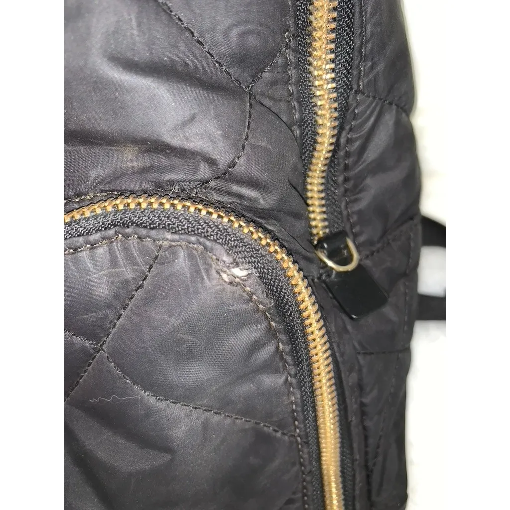 Kate Spade Quilted Nylon Backpack Black Adjustable Straps Women's Bag‎ - Image 3