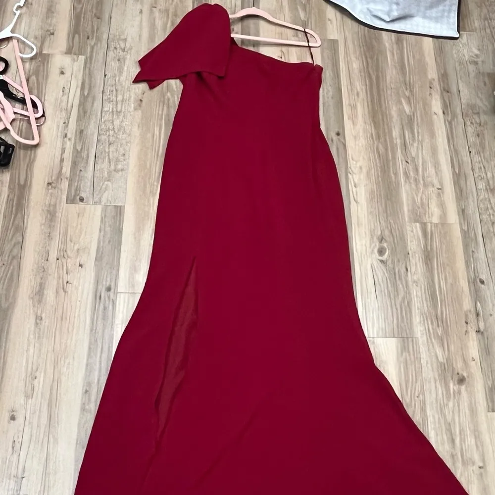 Dress the Population one strap Georgina Gown cocktail formal GARNET sz XL - Image 10