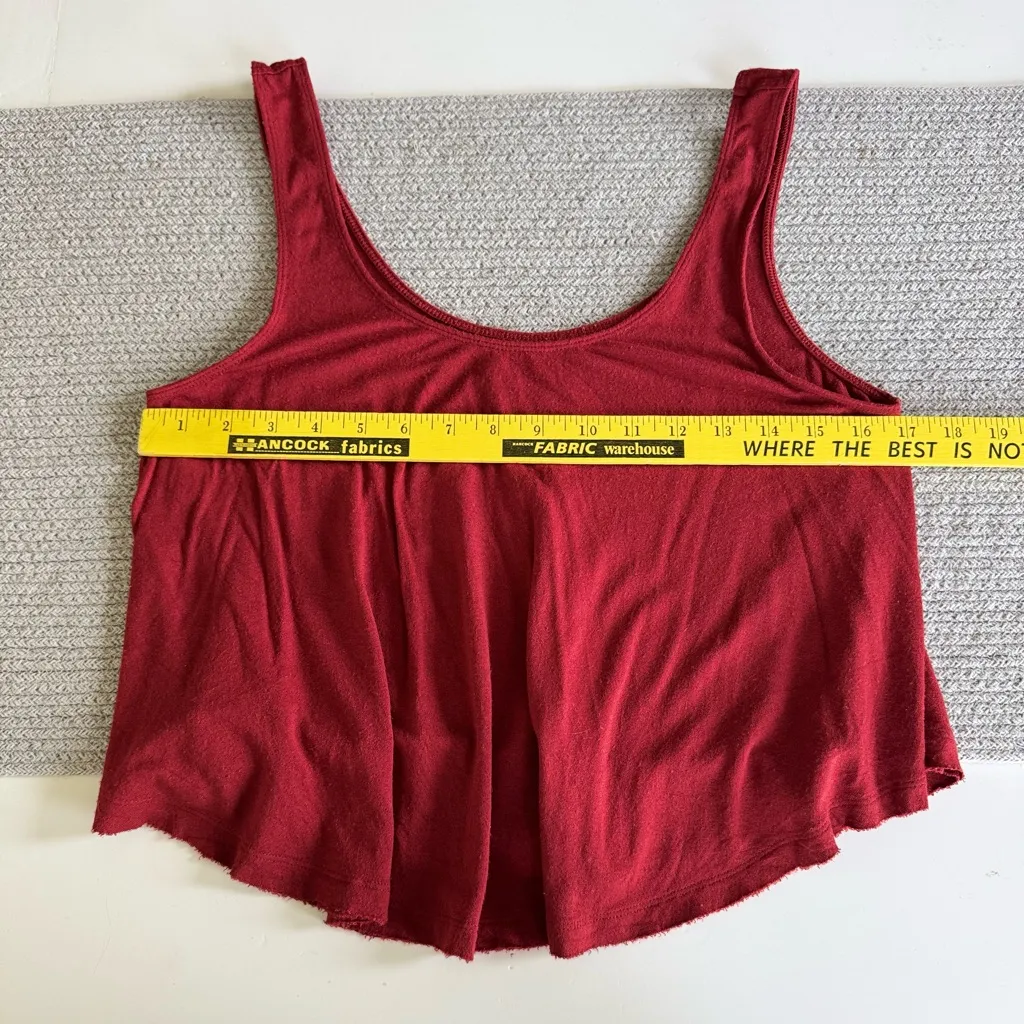 American Eagle Outfitters Rusty Red Low Scoop Back Loose Fit Crop Tank Sz Small - Image 5