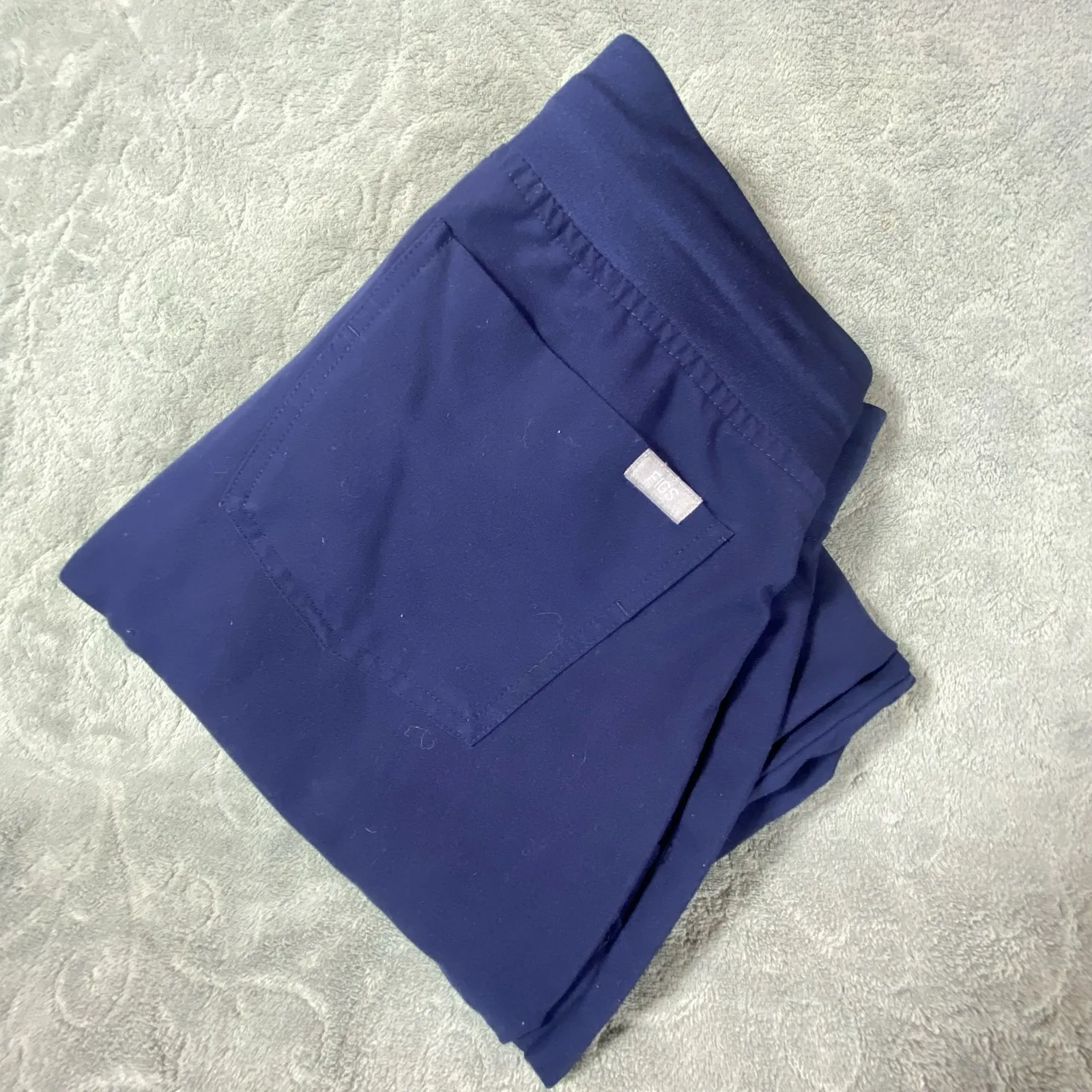 FIGS Technical Collection Navy Blue Scrub Pants Women‎ XS Tall Elastic  Pockets - Image 3