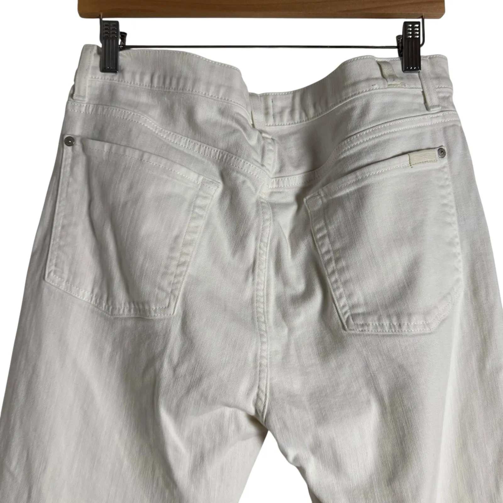 7 For All Mankind White Josefina Slim Denim Boyfriend Jeans Size 31 - Image 9