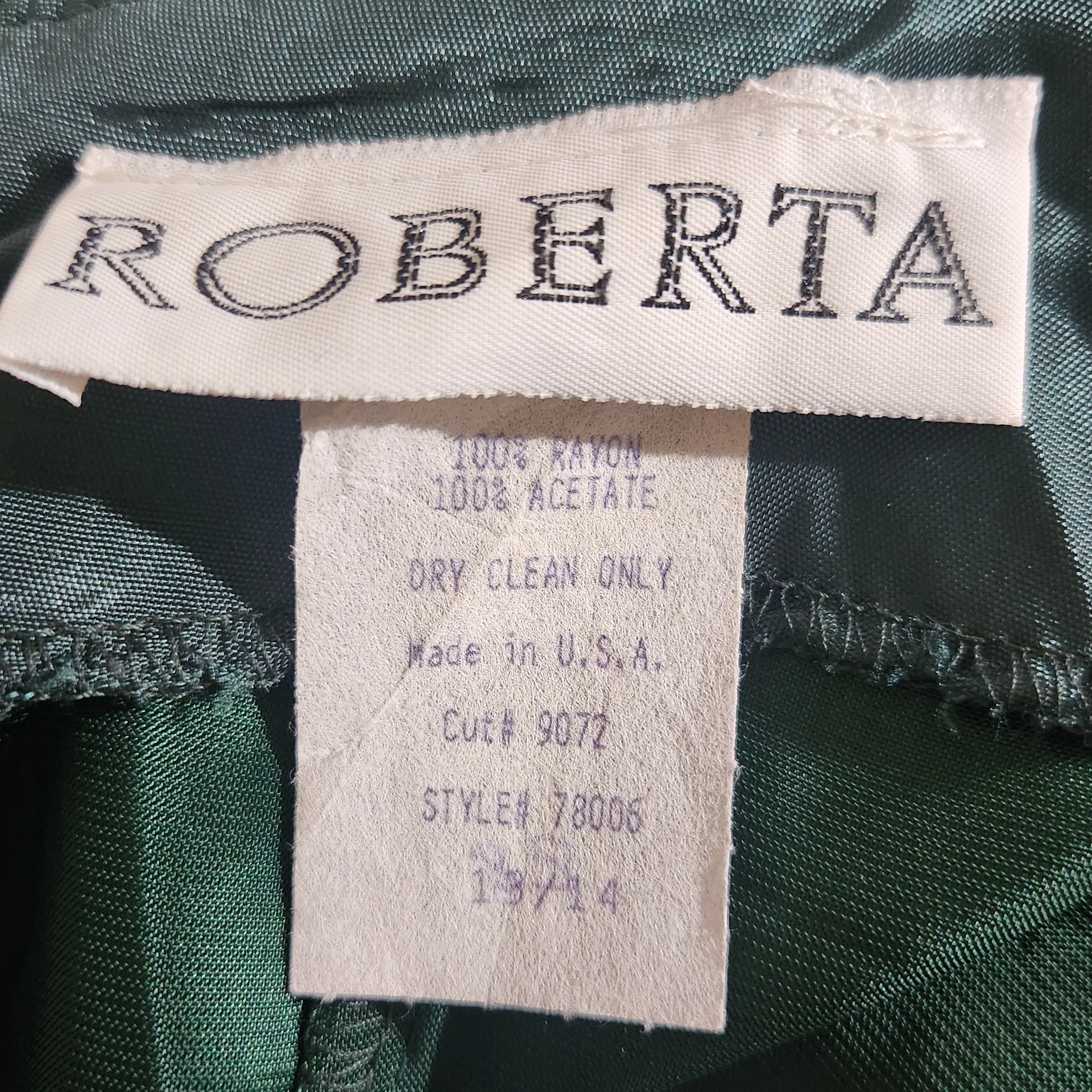 Roberta Dark Green Velvet Formal Dress Bodycon with Side Slit Size 13/14 - Image 7