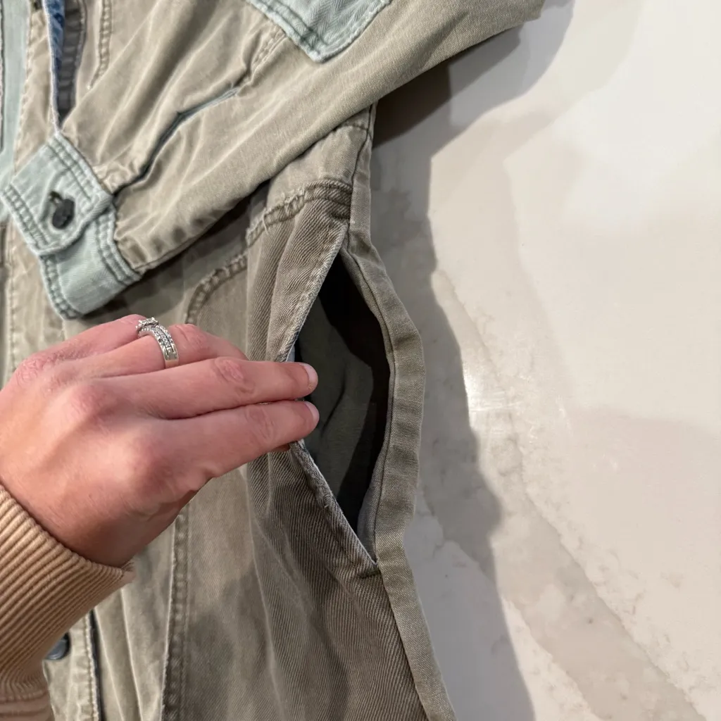 Free People We The Free Apollo Utility Patchwork Military Jacket Women’s Medium - Image 3