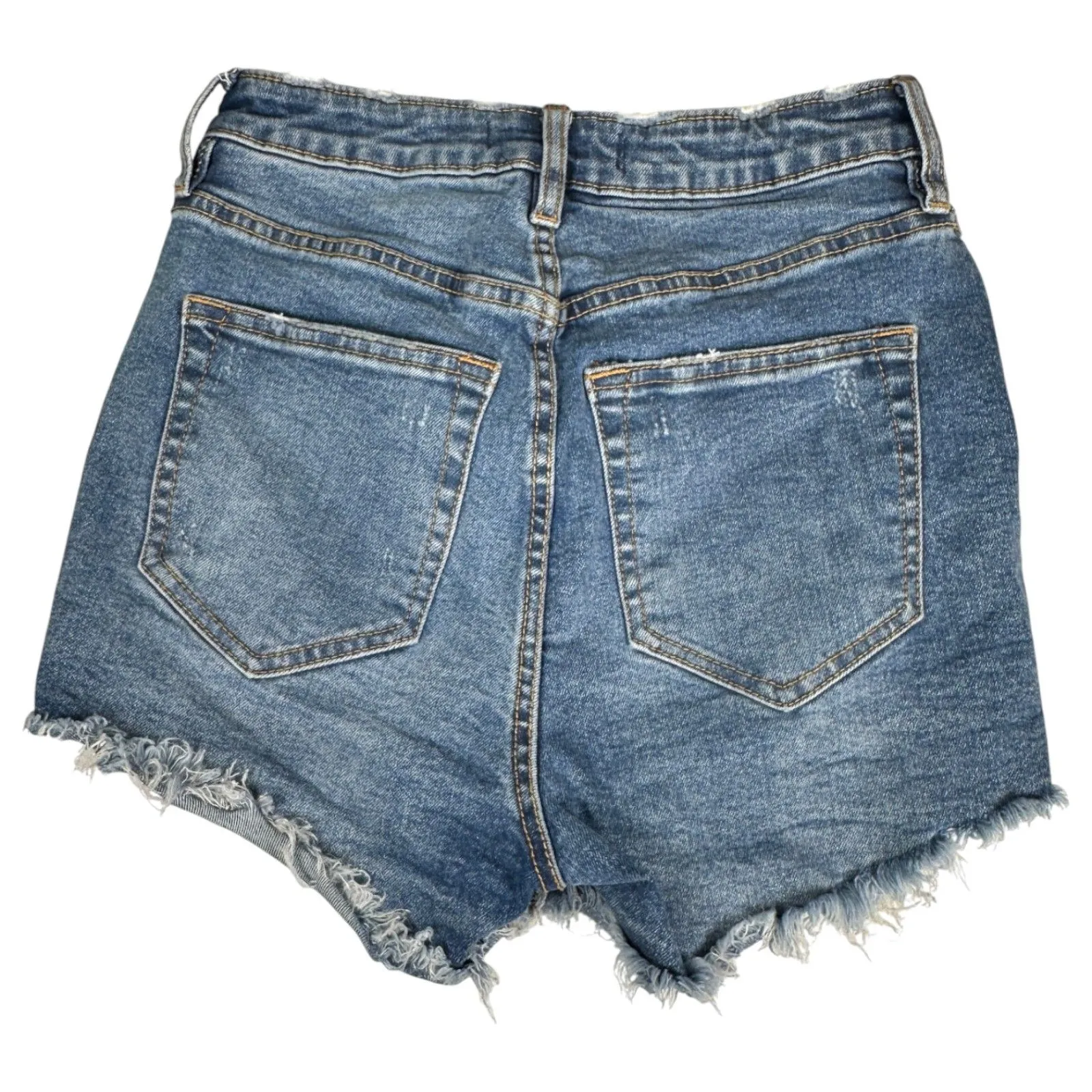 Free People We the Free CRVY Vintage Denim Button Fly Shorts Distressed 26 - Image 2