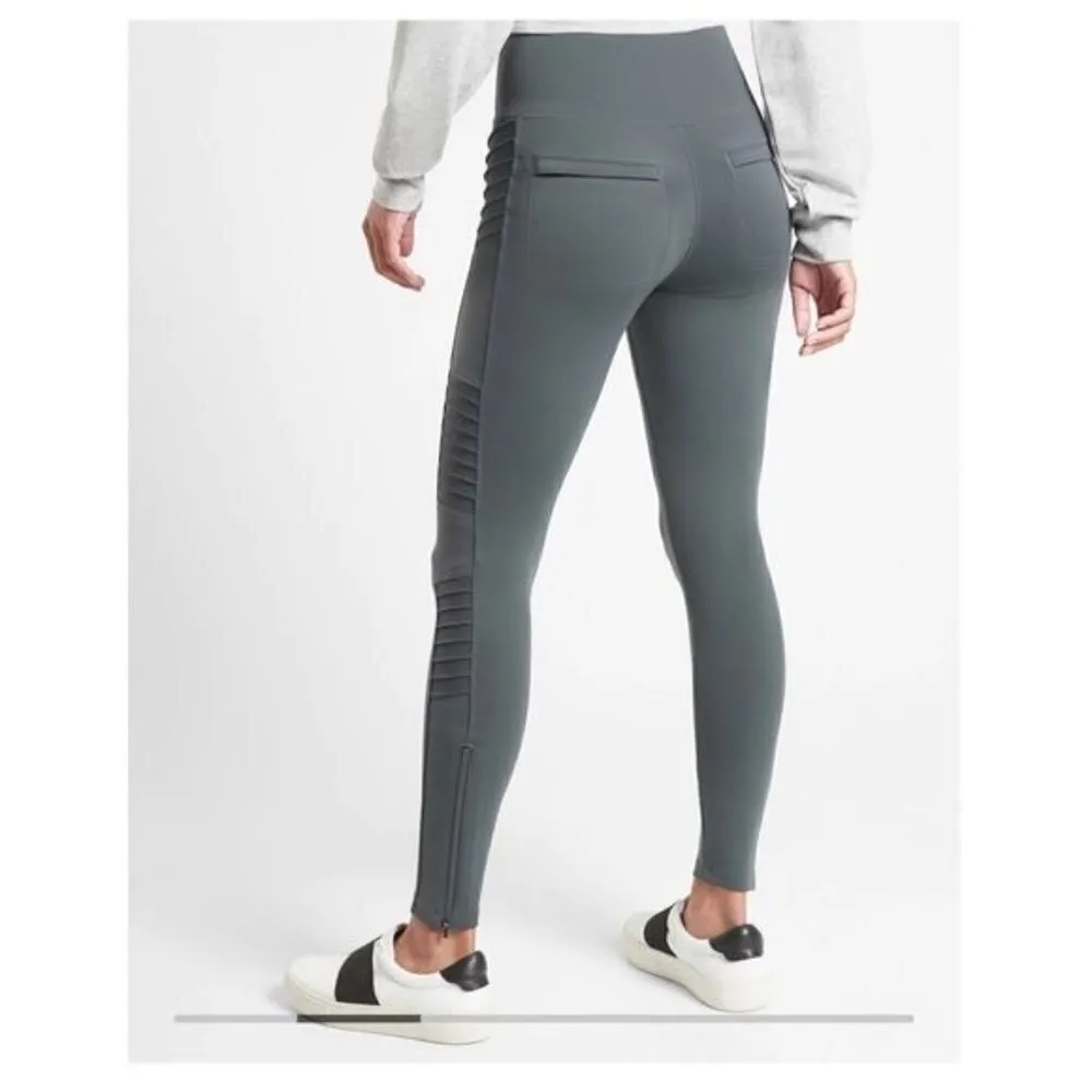 Athleta Delancey Moto Tight Anthracite Grey Full 7/8 Length M - Image 2