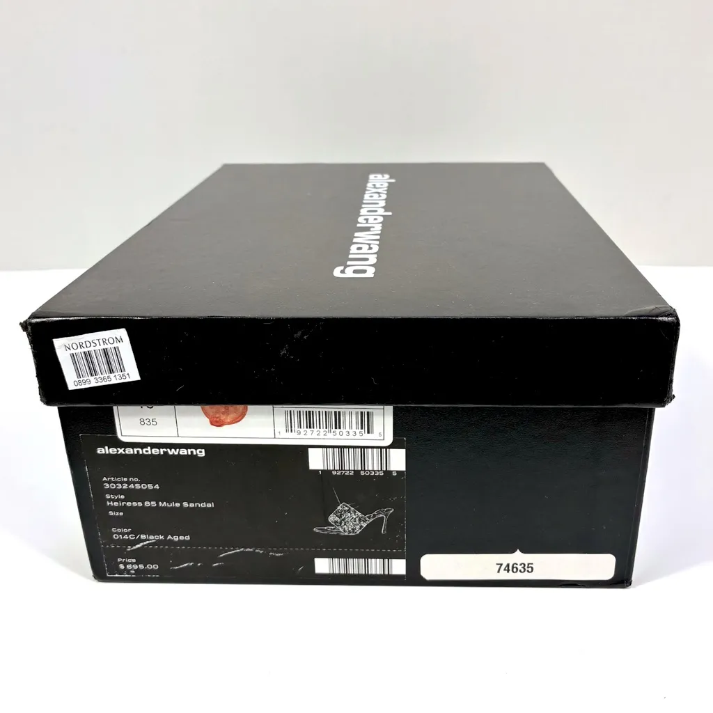 Alexander Wang Heiress Crystal Mesh Slide Sandals Black Aged 39 EU NEW - Image 16