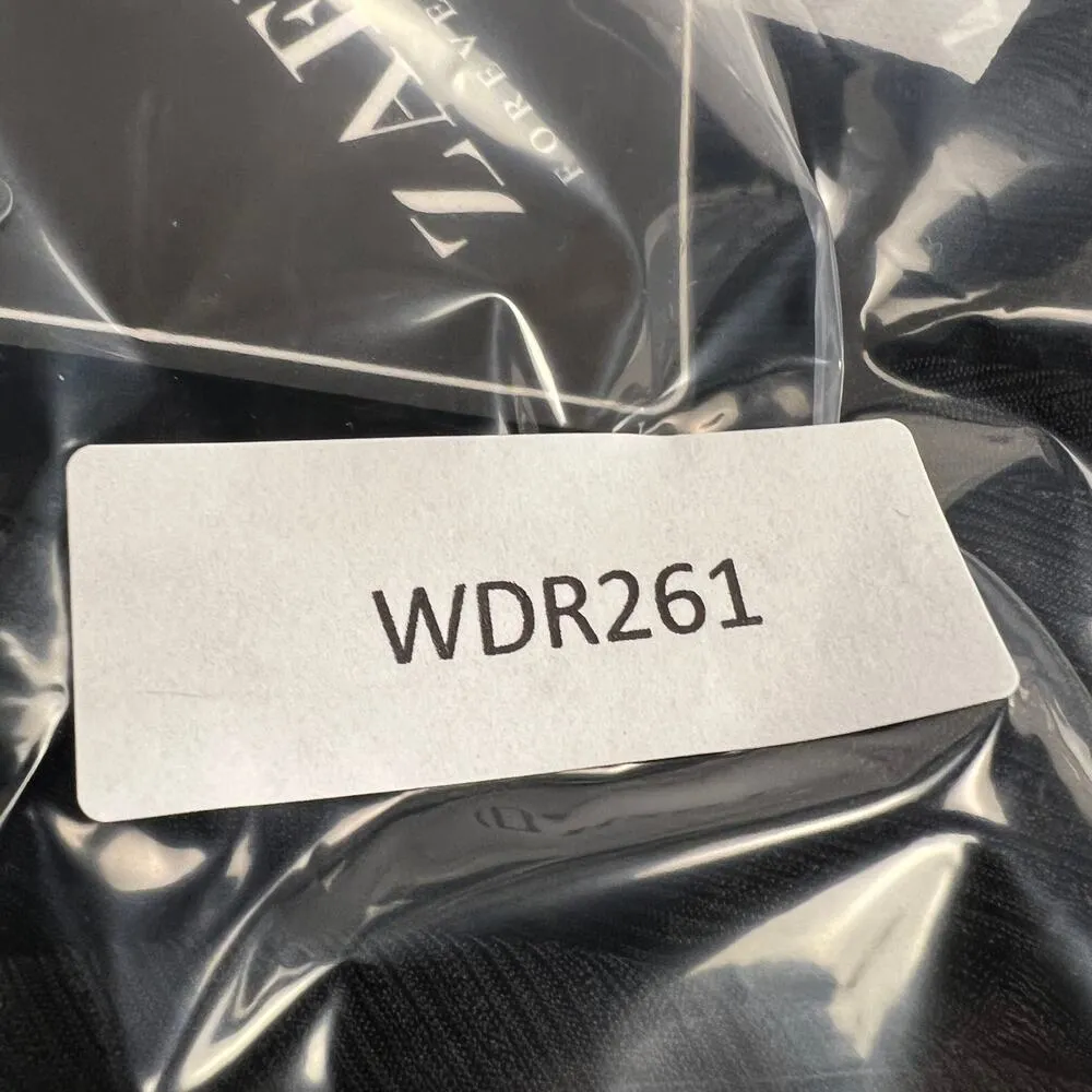 Zaful Swim Cover Up Ribbed Black V-Neck O-Ring Short Sleeve New w/Tags Size L - Image 10