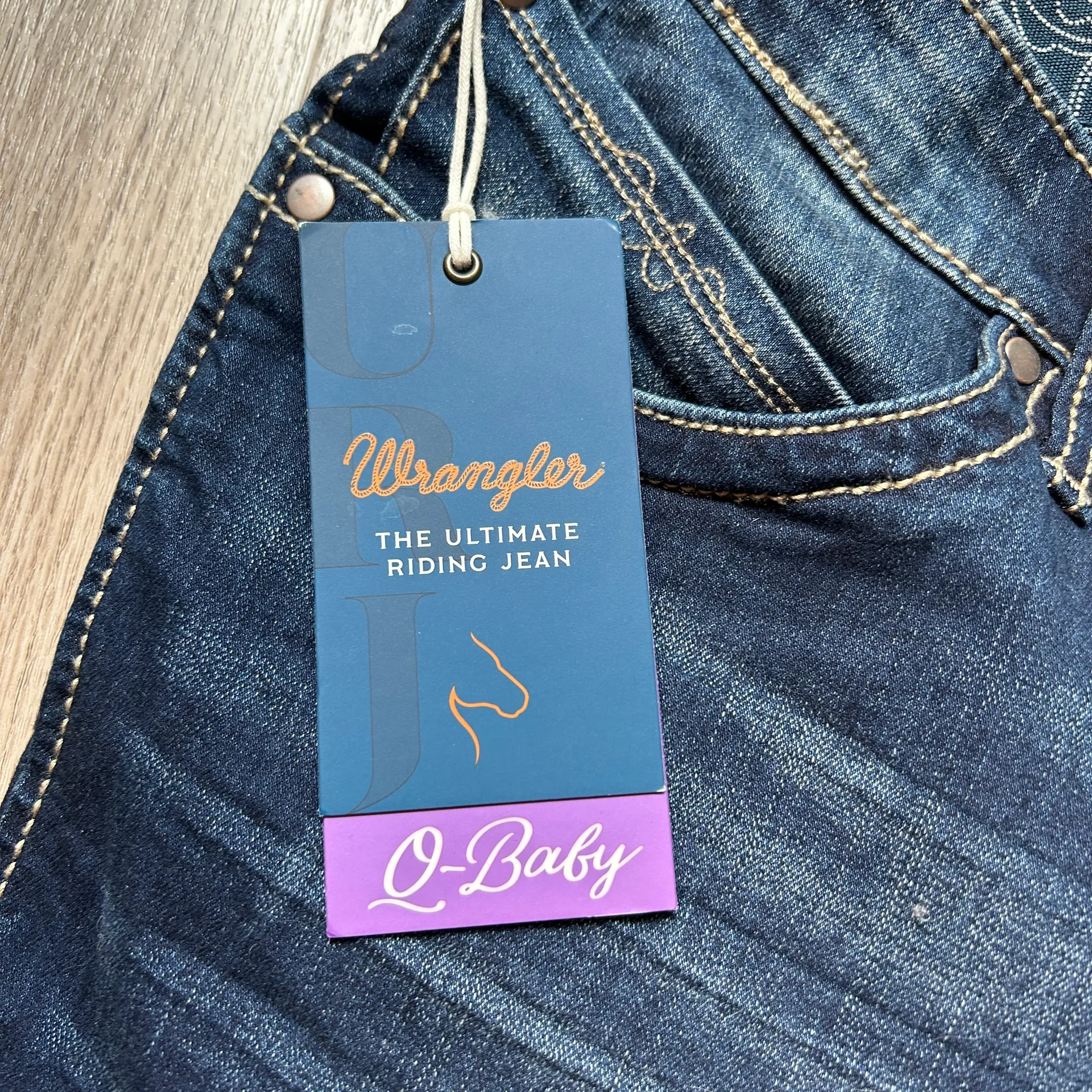 Wrangler Q-Baby Ultimate Riding Jean Dark Wash Bootcut Flare Size 26Wx34 NWT - Image 5