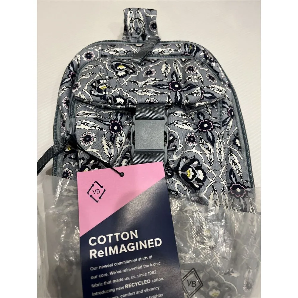 Vera Bradley Backpack Womens Utility Sling Bag Plaza Floral Grey Day Adventures - Image 7