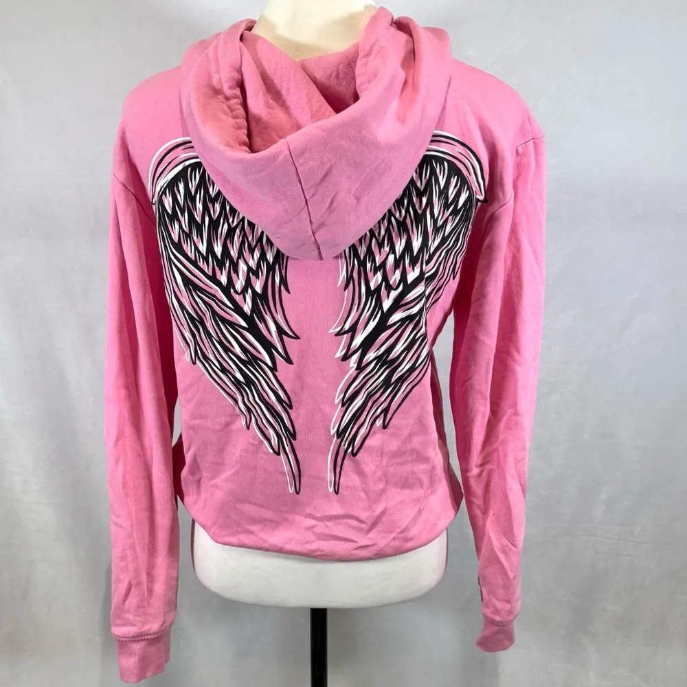 pink angel wings hoodie size XS - Image 4