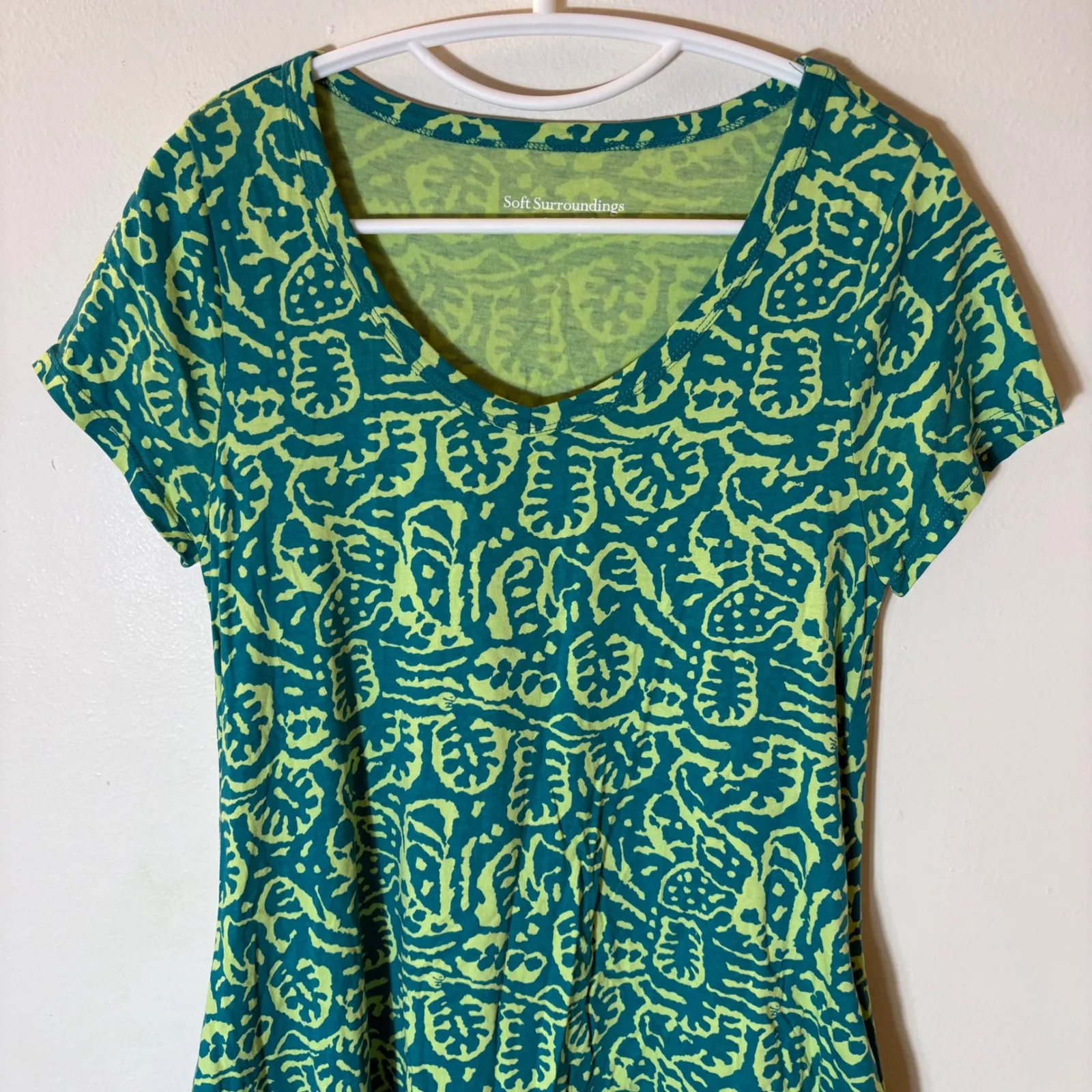 Soft Surroundings Santiago Gaia Dress in Tropical Green Size Small Petite - Image 3