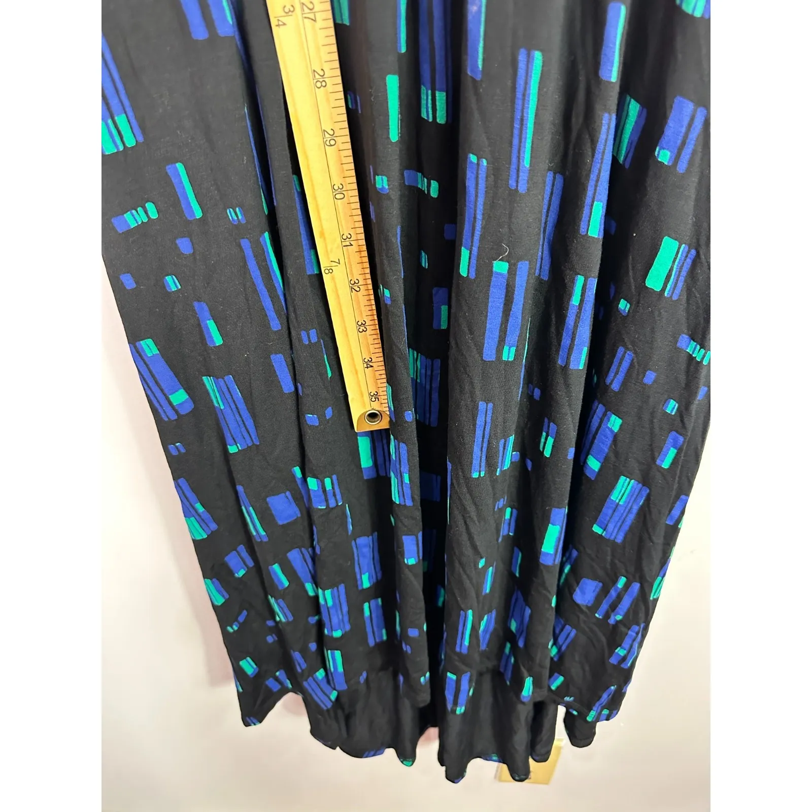 APT.9 Dress Womens Small Black Blue‎ Green Geometric Midi Stretch Career Retro - Image 4