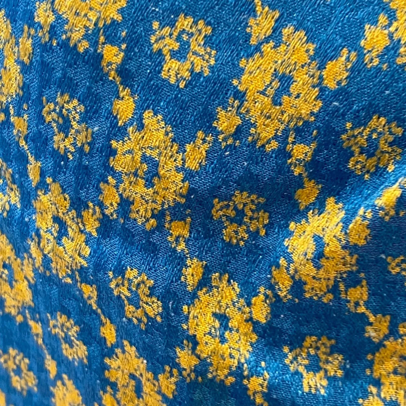 Vintage Skirt Top Set Silk Medium Petite 2 piece Cocktail Party PM 12P 80s 40s Blue - Image 8