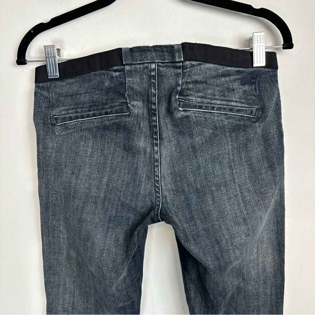 Helmut Lang Pull On Skinny Jeans Sz 26 Ankle Distress Wash - Image 11