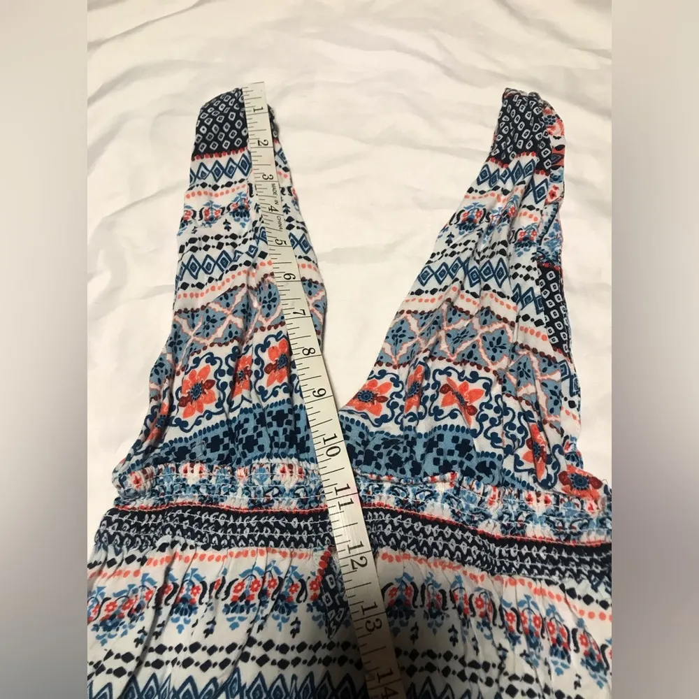 Vintage Wet Seal Women’s Maxi Dress Sleeveless Blue & Orange Aztec Print Size L - Image 6