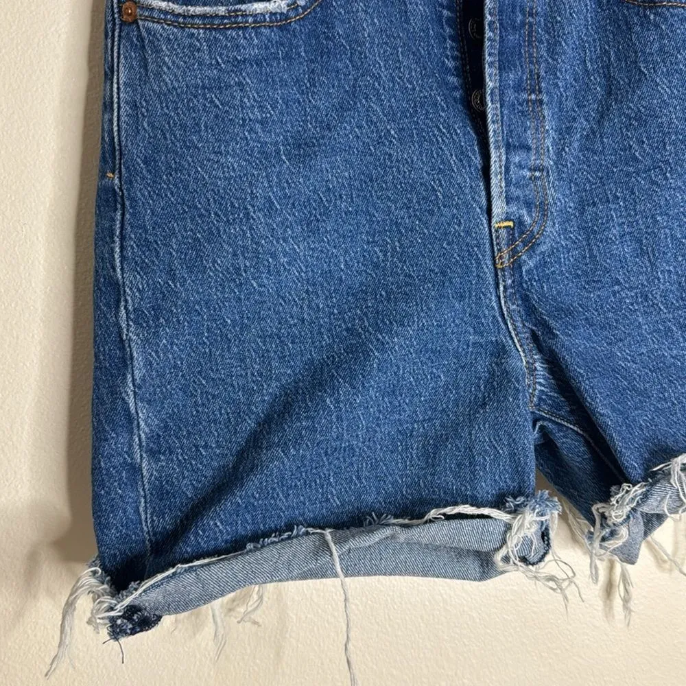 Levi’s ribcage straight ankle cutoff denim jorts shorts size 27 - Image 3