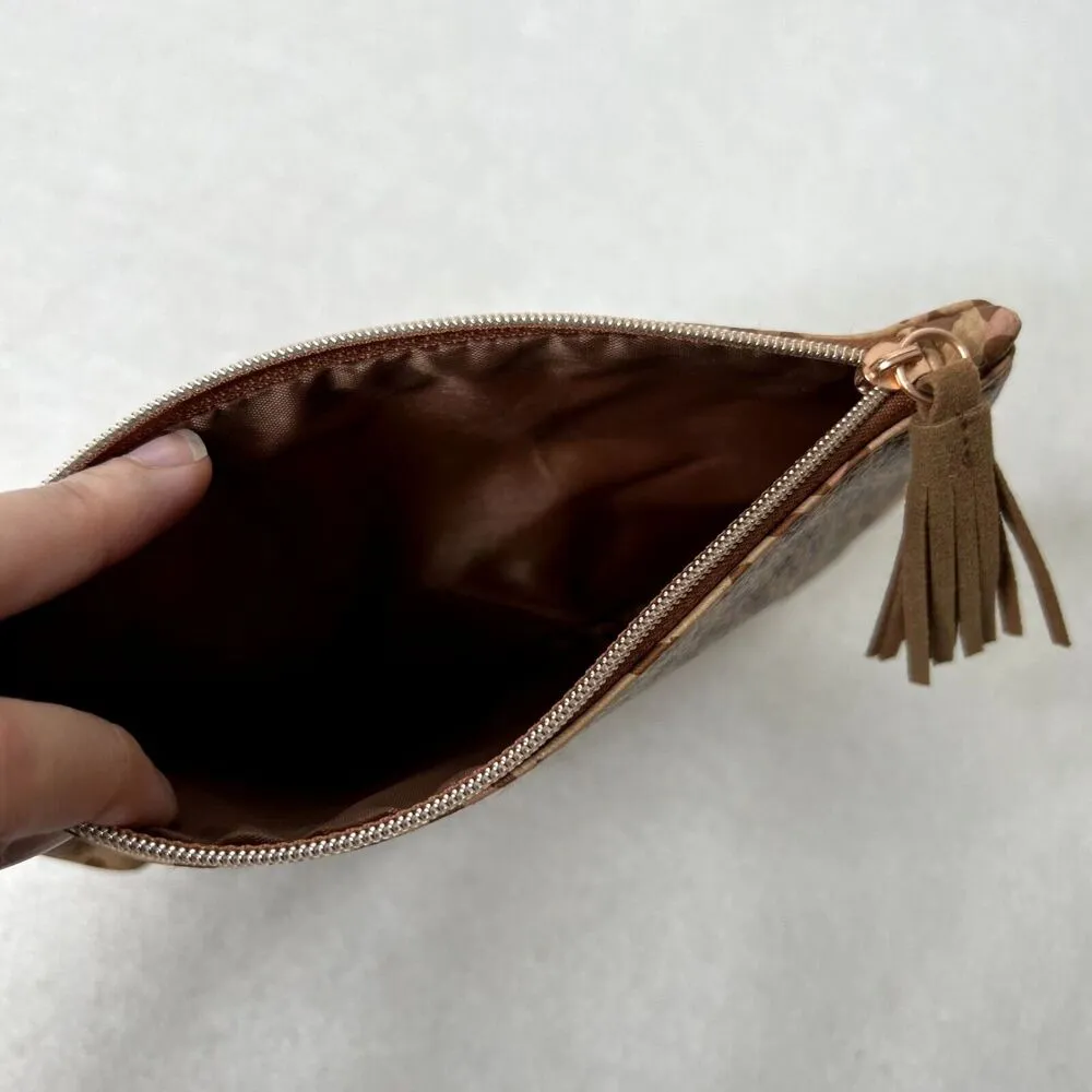 Cheetah Print Zip Makeup Bag Brown - Image 3