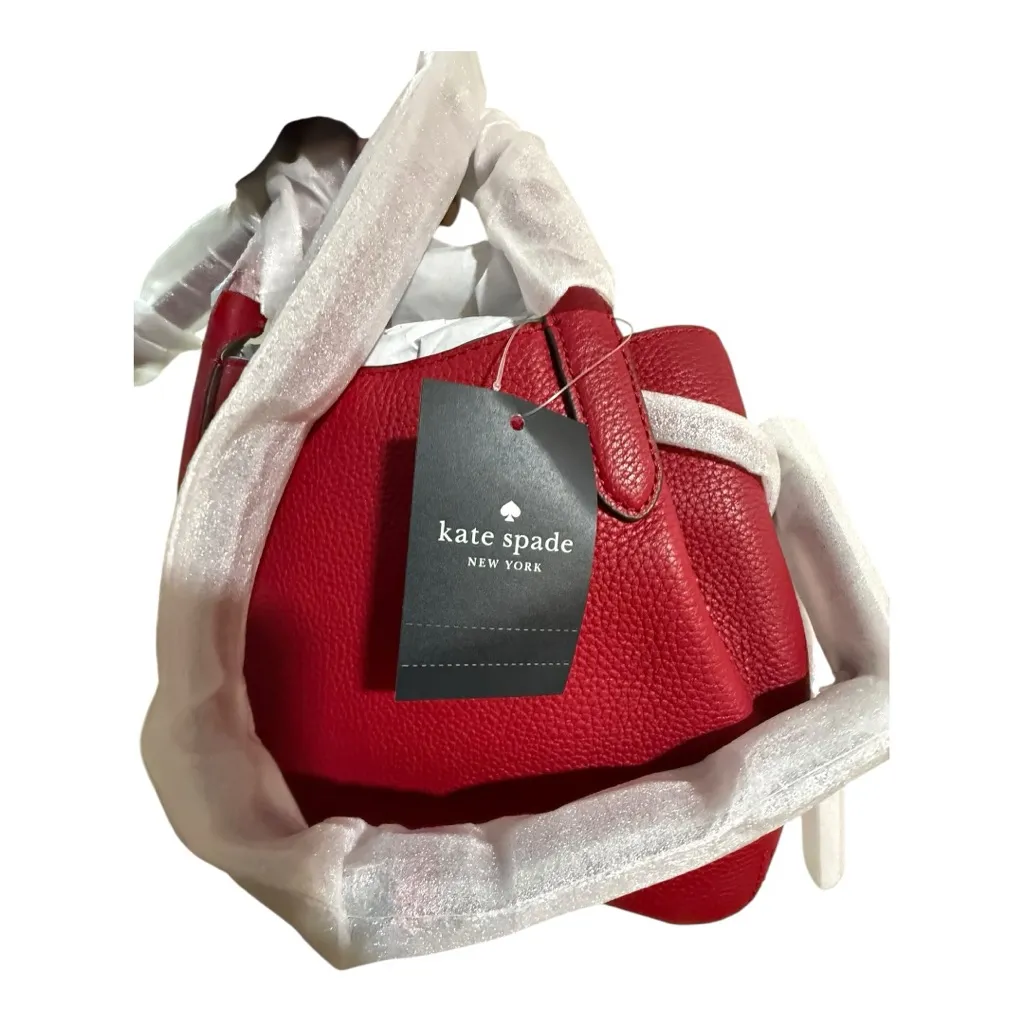 kate spade new york Dumpling Small Satchel Bag Red Jam Pebbled Leather K8135 NWT - Image 6