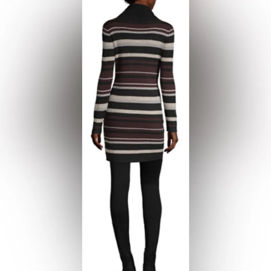 BCX Dress XS Ribbed Striped Long Sleeve Turtleneck Sweater Dress - Image 2