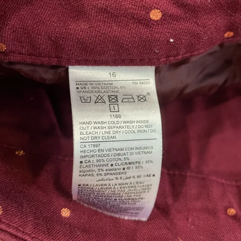 Old Navy Burgundy Polka Dot Pixie Ankle Pants - Image 3