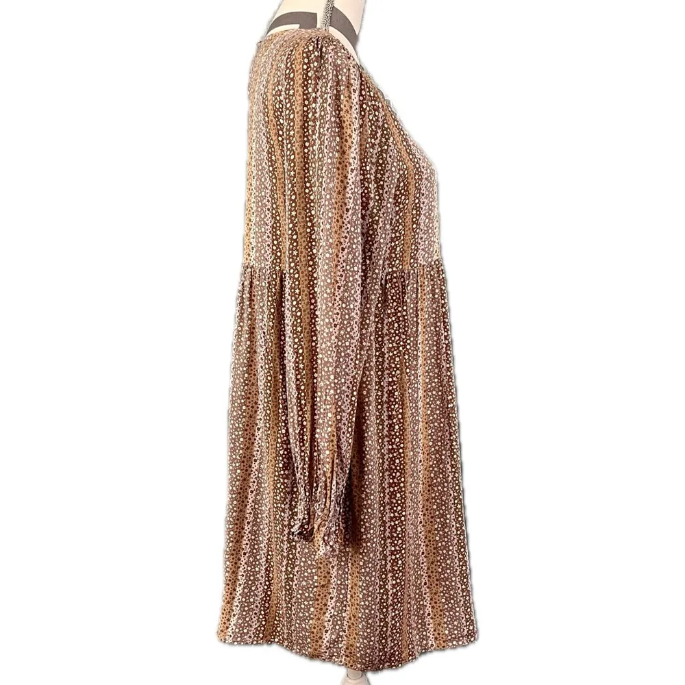 Impressions Path To Love Floral Babydoll Dress in Taupe - Size M - Image 8