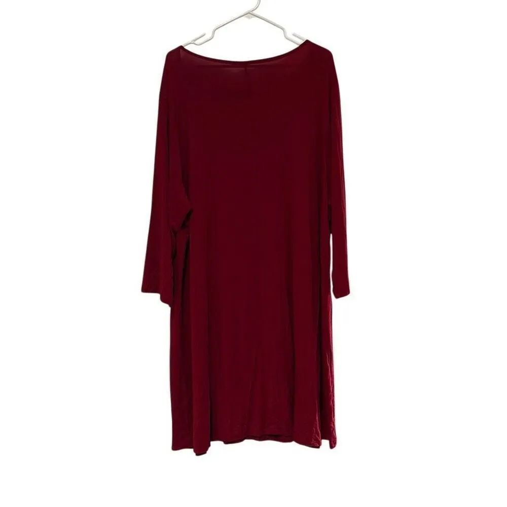 Maurices 24/7 4X Red Cutout Long Sleeve Sheath Shift Dress Office Career Work - Image 2