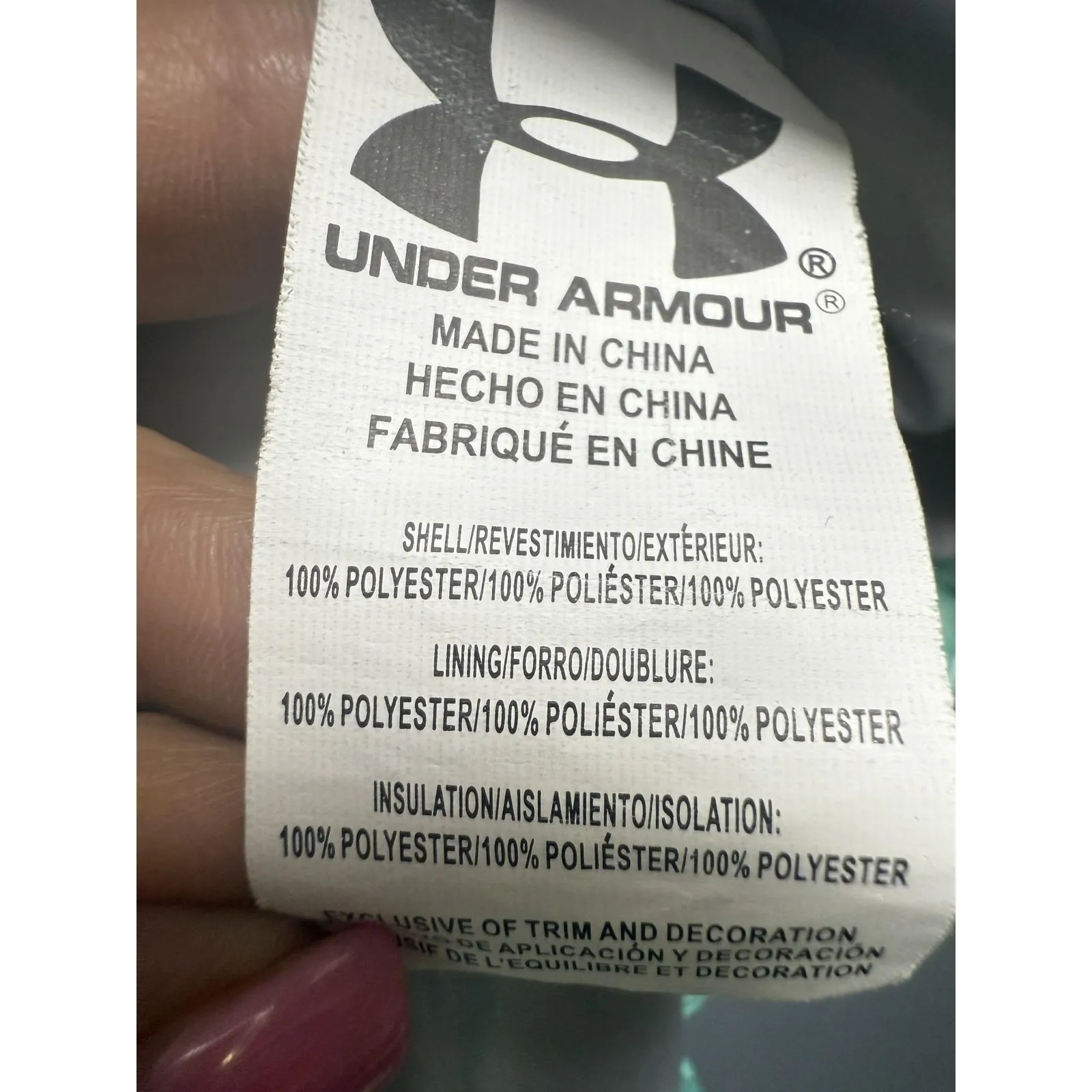 Under Armour Jacket Womens 2XL Mint Green ColdGear Hooded Quilted Puffer Coat - Image 5