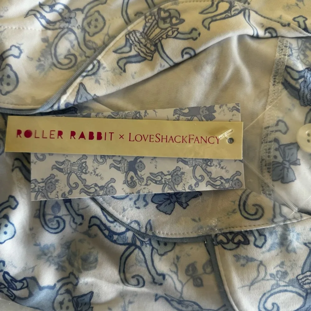 X LoveShackFancy Pastiche De Bouquet Blue Women’s Polo Pajama Set - Image 5