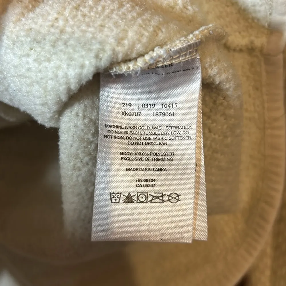 Columbia Ivory/Beige Rosenblum Hooded 1/4 snap Pullover front pocket Med-EUC - Image 7