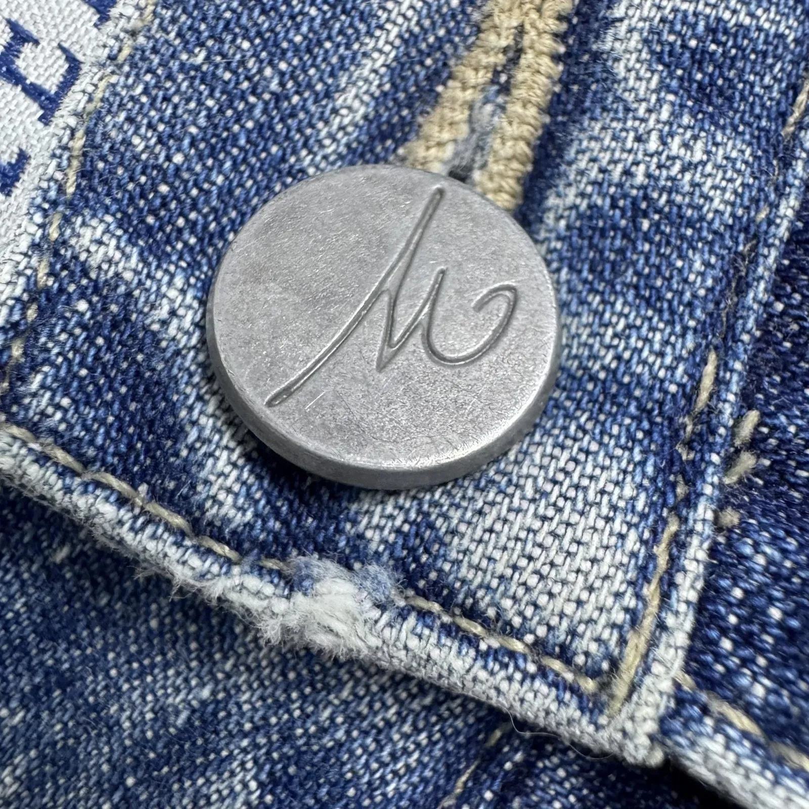 Vintage Merona Jeans Womens 12* Blue High Rise Tapered Leg Mom Back Cinch 90s - Image 4