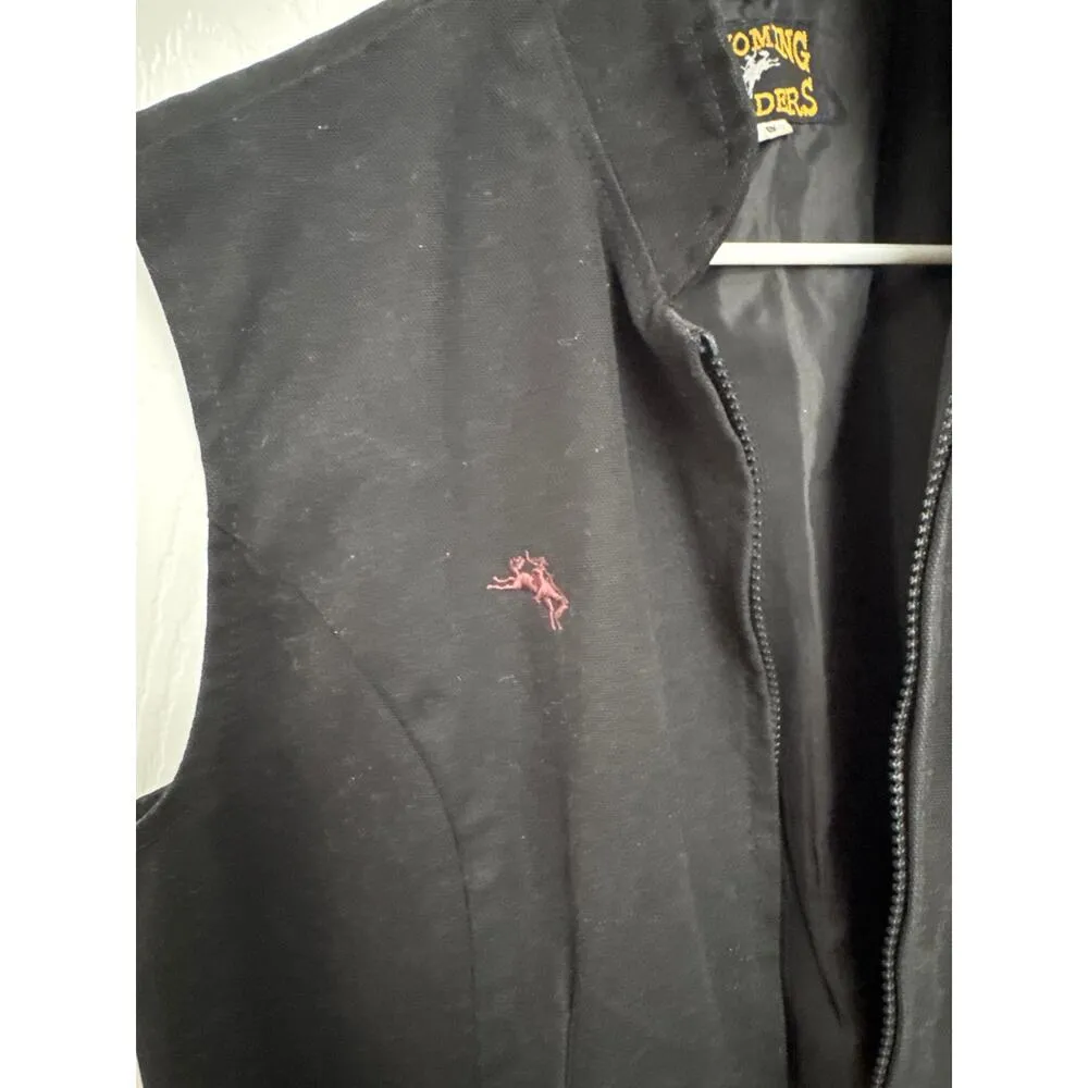 Wyoming traders The Lonesome Ranch black cotton zip pocket vest small - Image 4