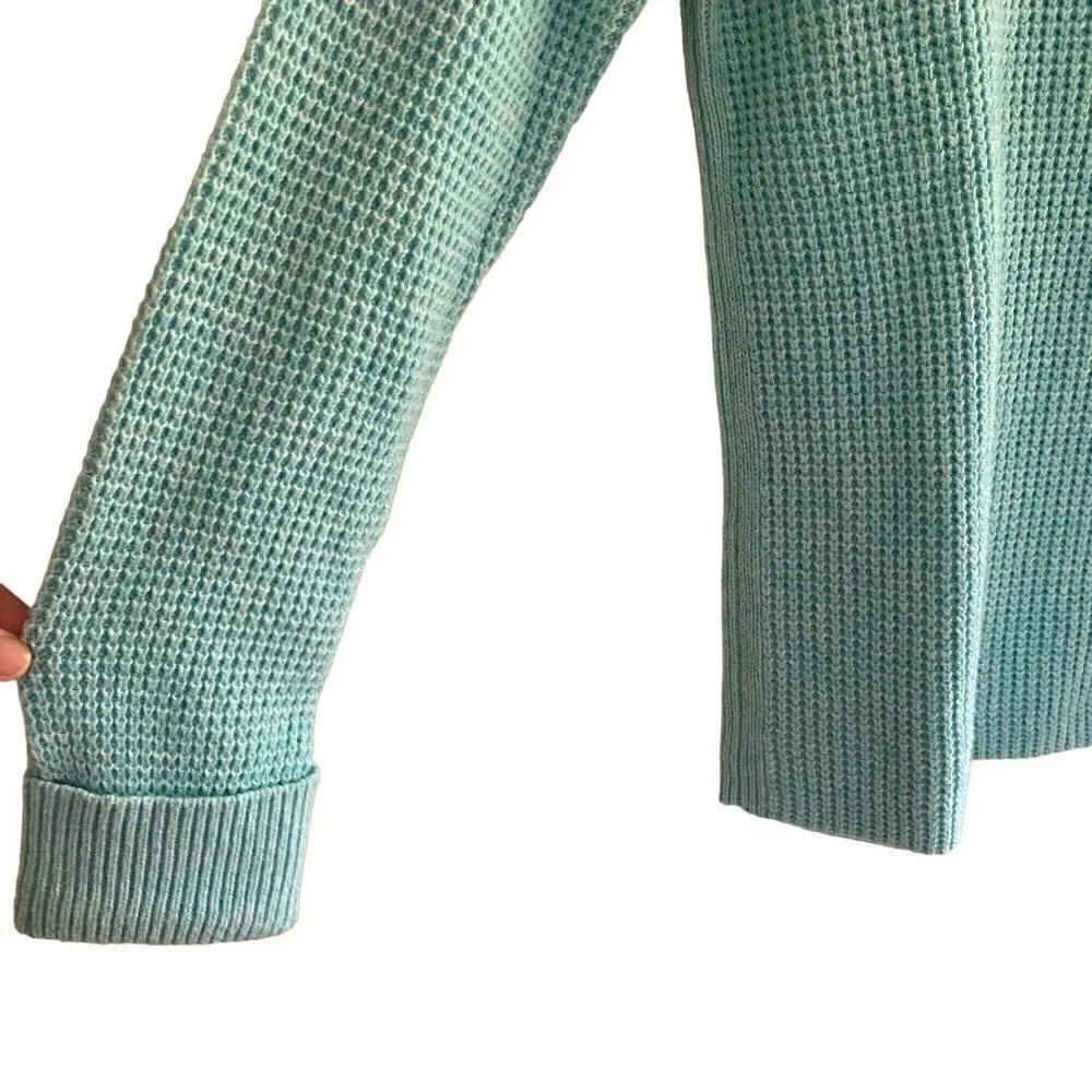 Talbots waffle knit long sleeve cuffed crew neck XS wool blend sweater - Image 6