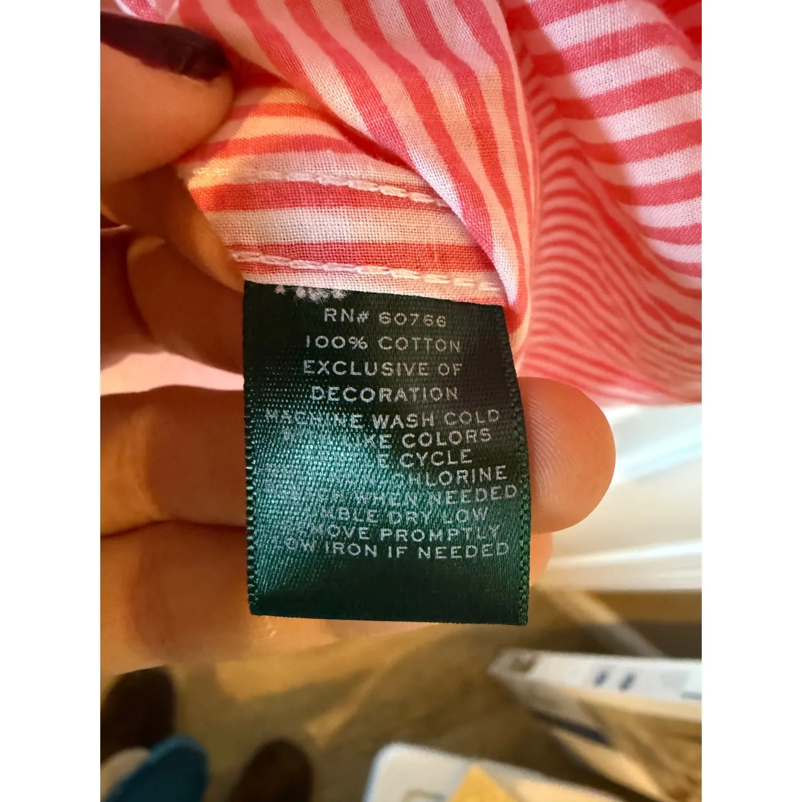 Lauren Ralph Lauren Womens Pink White Stripe Button Up Nightgown Sleep Shirt - Image 5