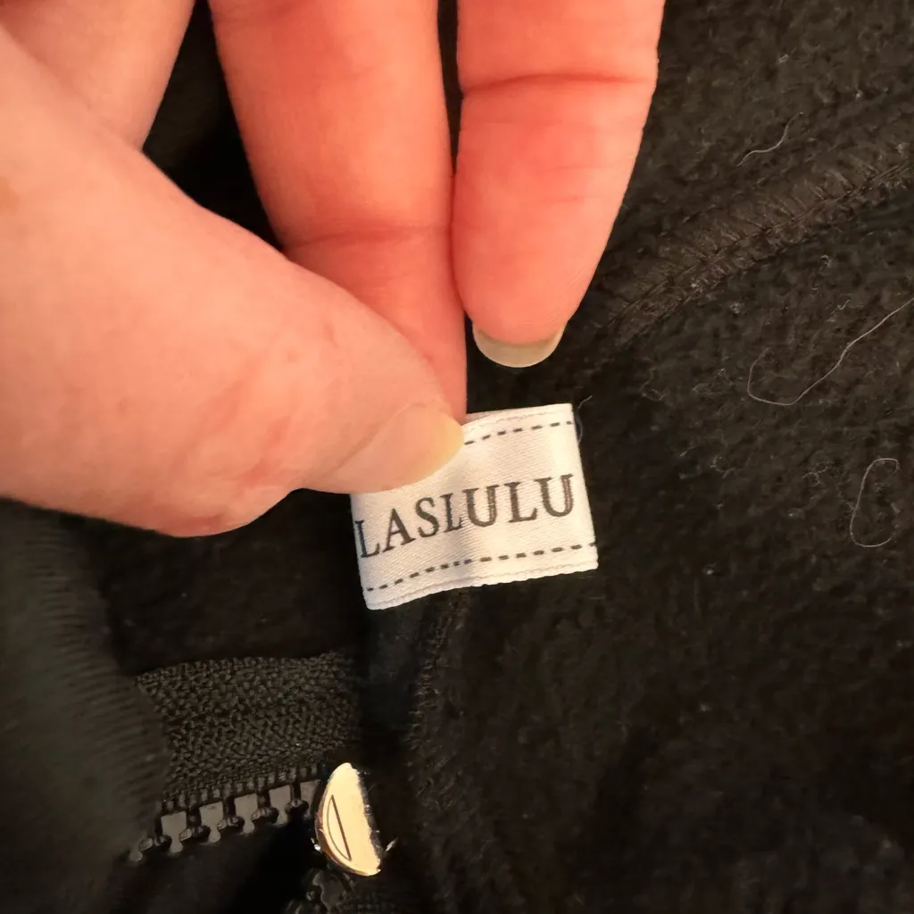 Laslulu XL Hoodie black‎ 1/4 zip Black - Image 4