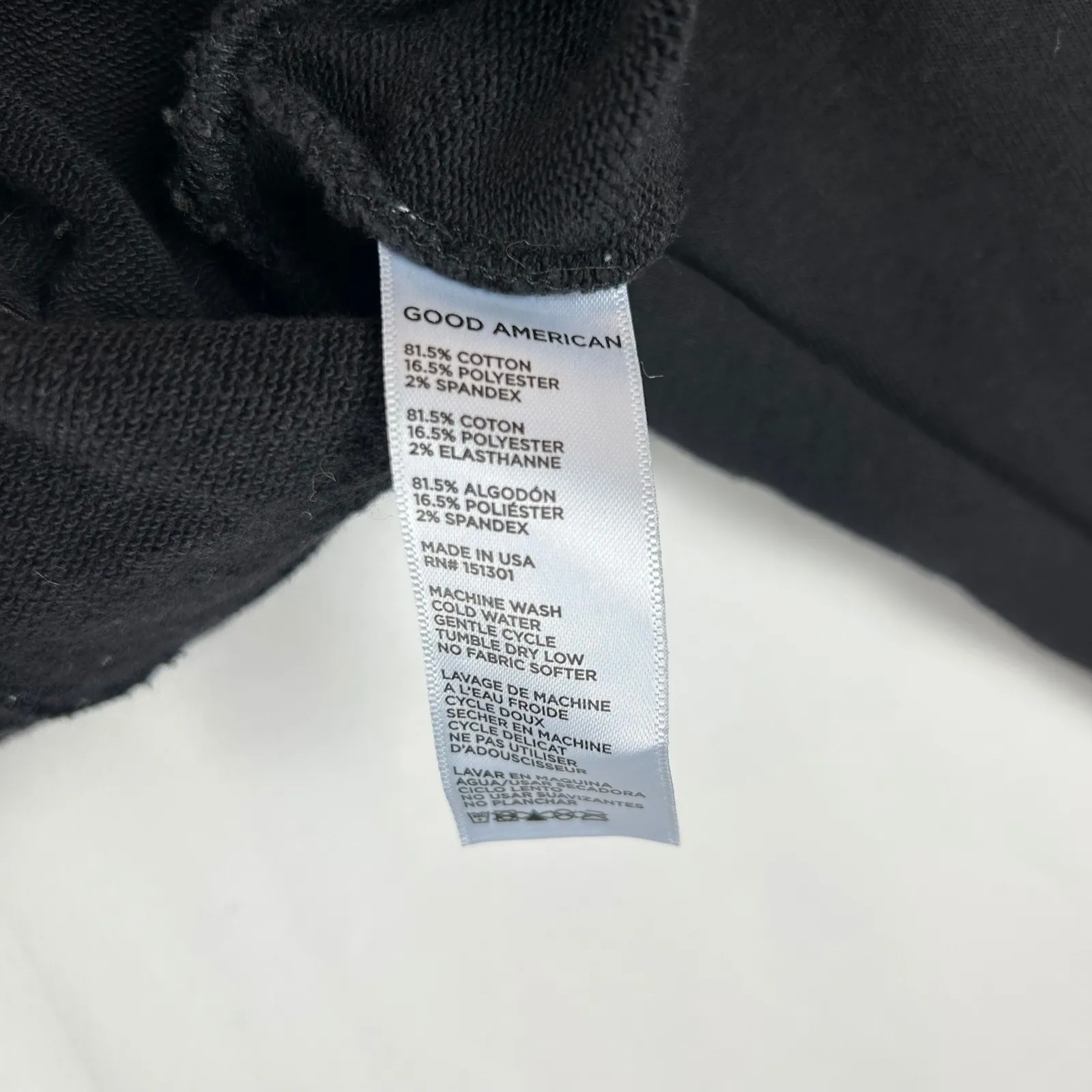 Good American Black Corset Waist Cropped Sweatshirt Women Size 5 - Image 4