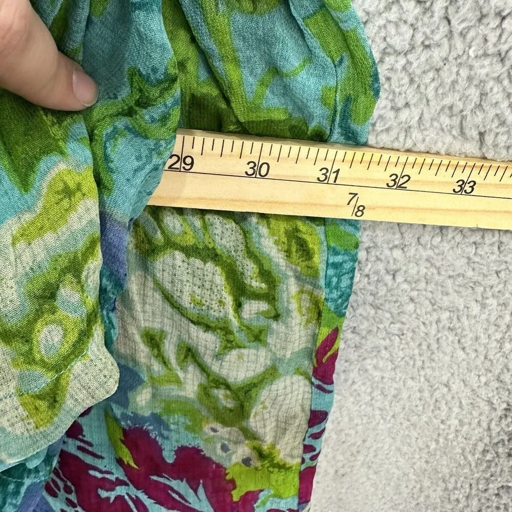 Ulla Popken one Size blue Floral Bright Flowy Oversized Kimono Cover Up Cardigan - Image 6