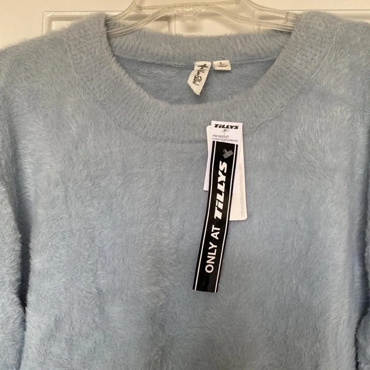 Tillys Light Blue Fuzzy Sweater - Image 2