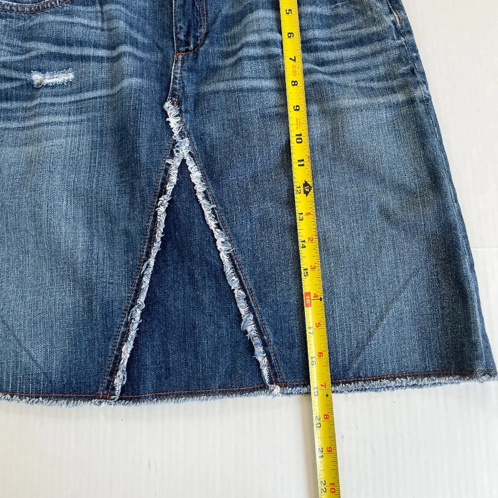 Banana Republic Sz 27 Denim Mini Short Skirt Cotton Jean Mid Wash Pockets - Image 8