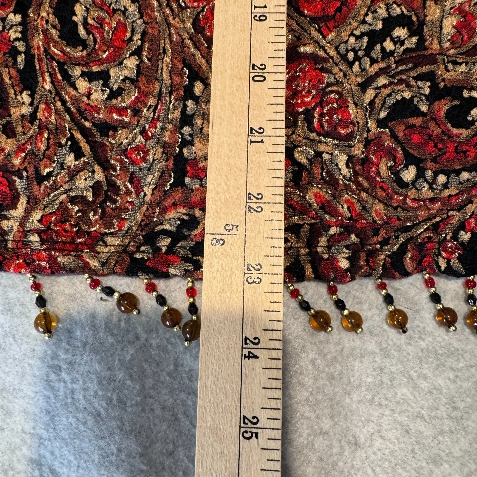 Vintage Coldwater Creek Long Sleeve Top Womens XL Red Paisley Beaded‎ Fairy - Image 12