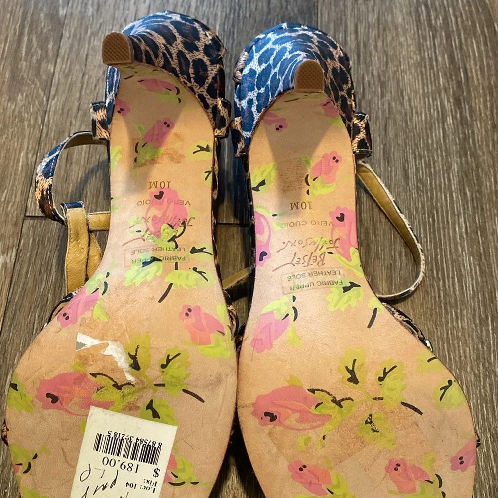 Betsey Johnson Leopard Print Sandals with Multicolor Gems - Image 5
